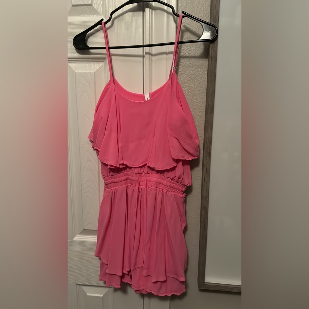 NWOT large hot pink romper